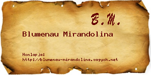 Blumenau Mirandolina névjegykártya